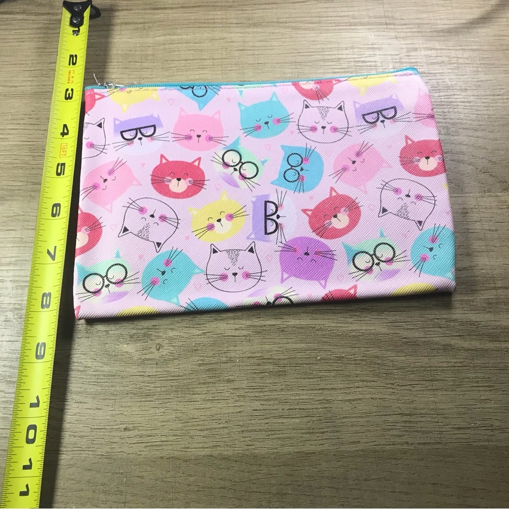 Colorful Cat Glasses Print Makeup Pouch Bag - Picture 3 of 4